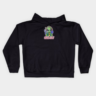 Interstellar Rhythm: Hip Hop Alien Art Piece Kids Hoodie